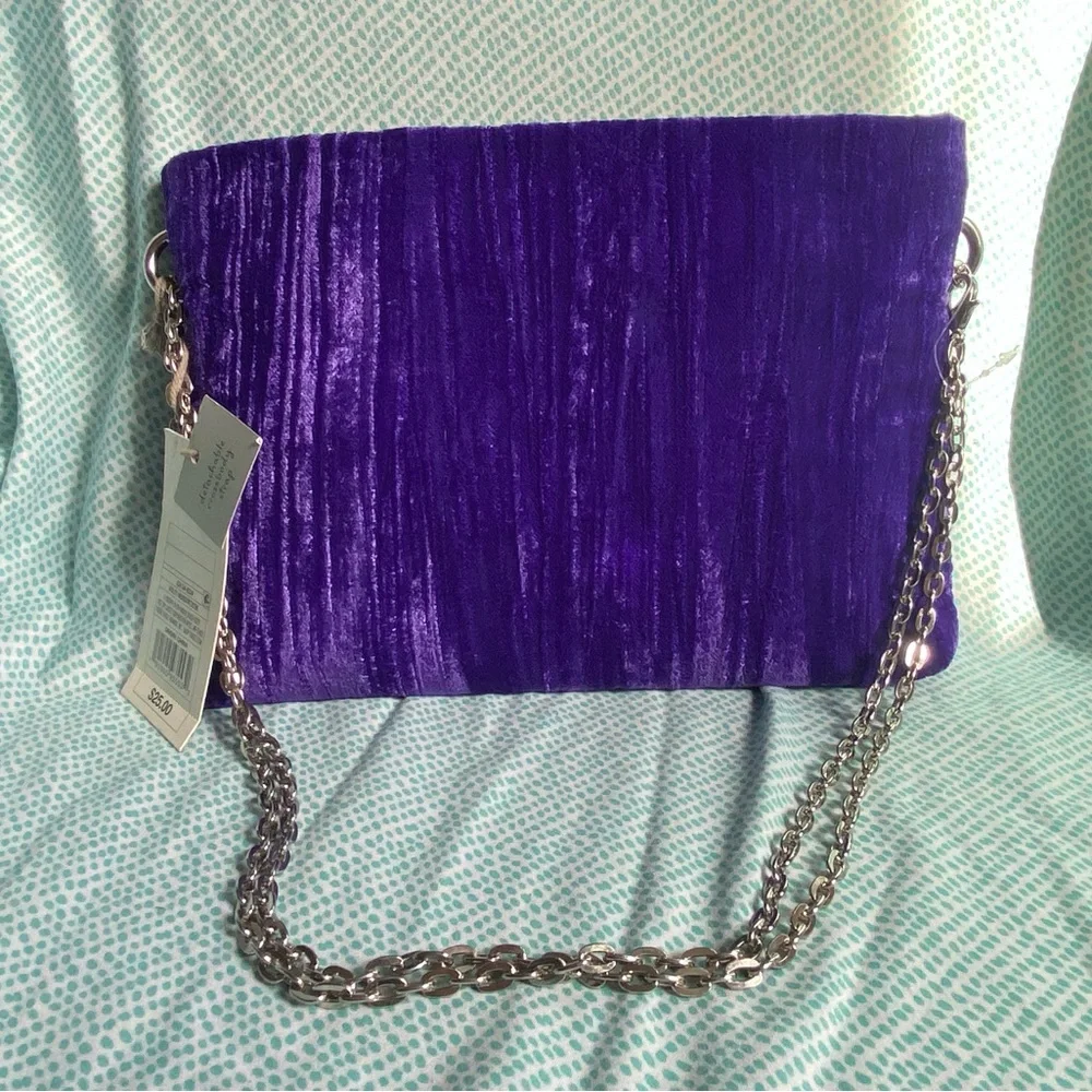 A New Day Purple Velvet Like Purse